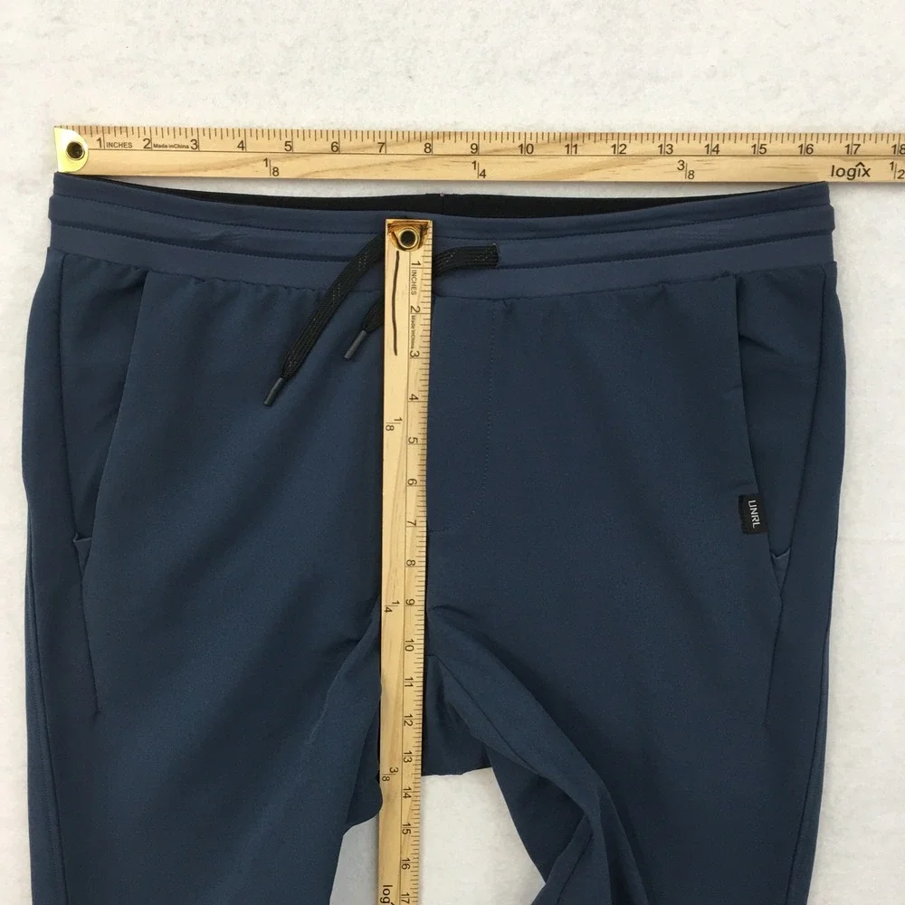 UNRL Mens Apex Pants Navy Blue Performance Stretch Joggers Tapered Size M